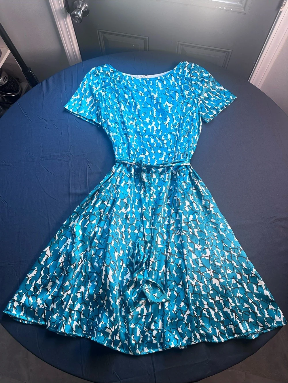 Alex Marie Teal Floral High-Low Midi Dress
